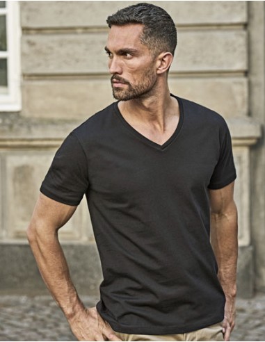 TEE-8006-Fashion V-Neck Sof Tee